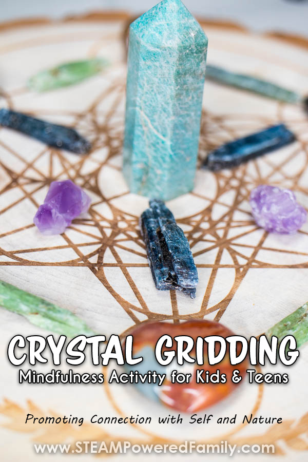 Crystals have become all the rage with teens. Learn how to use that passion to promote mental health and reduce anxiety with a crystal grid. Promoting connection to self and nature, this activity can be done while out for a walk or hike, or at home with specially selected crystals with meaning. No matter how you do it, working with a crystal grid will promote connection, wellness, and positive mental health for kids and teens. Click to learn more from STEAM Powered Family.  via @steampoweredfam