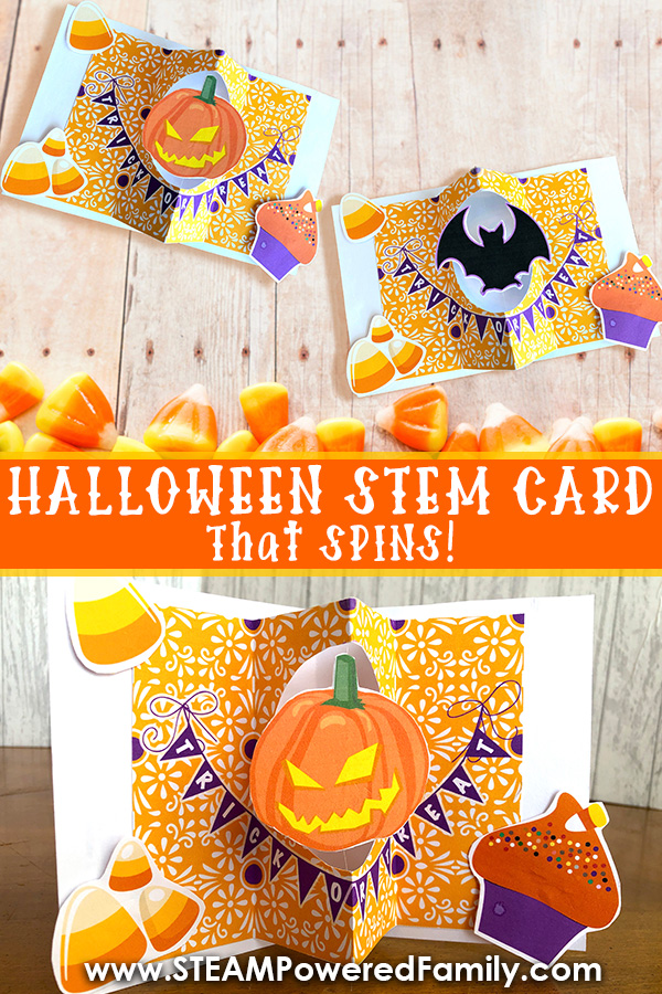 Halloween STEM Craft Spinning Card DIY Project for Kids