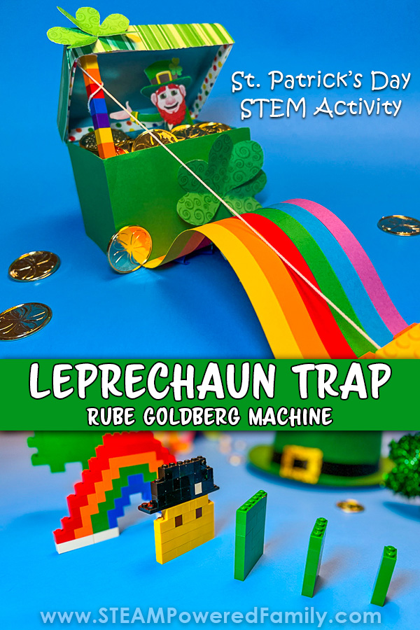 Celebrate St. Patrick's Day by engaging your students in a STEM Project building a Rube Goldberg Machine style Leprechaun Trap. St. Patrick's Day is March 17, which means it is time to set up our Leprechaun Traps! Will you be lucky enough to capture a leprechaun this year? Test your Leprechaun Trap making skills by building a Rube Goldberg Machine device that moves! Visit STEAMPoweredFamily.com to get all the details. via @steampoweredfam