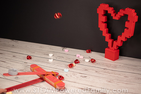 LEGO and Candy Hearts Catapult Challenge