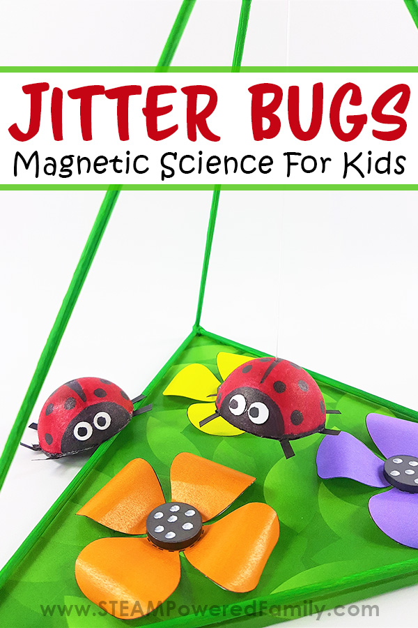Learn about the invisible forces of magnets in this adorable and fun Jitter Bug Magnet Science and STEM Project, building a magnetic toy. In this eye-opening project, you will see the magic of Magnetism in action. Magnets will cause a ladybug to fly and spin on its own as you build your very own magnetic toys. This is a fantastic STEM project for Elementary and Middle School. Jitter Bugs - Magnetic Science for Kids. Visit STEAMPoweredFamily.com for all the details. via @steampoweredfam