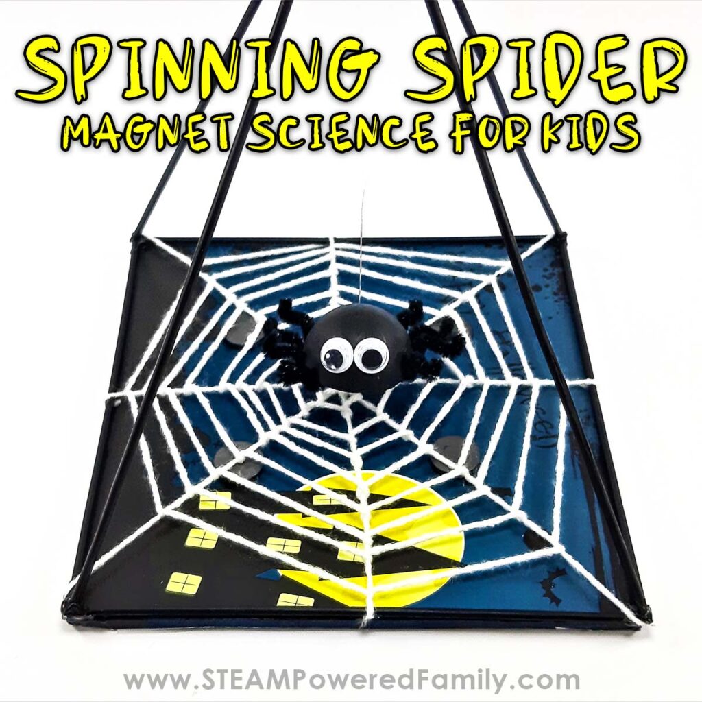 Spider Magnet STEM Project for Halloween