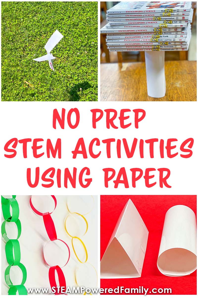 Discover some fascinating, no prep STEM activities and challenges you can do with your students using paper! Engineering, math and science. Whether you’re looking for a quick and easy project to wow your kids or you need a last-minute STEM challenge for the classroom you really don’t need to look any further than plain old paper! A simple piece of paper has endless possibilities when it comes to STEM. Visit STEAMPoweredFamily.com to get all the details.  via @steampoweredfam