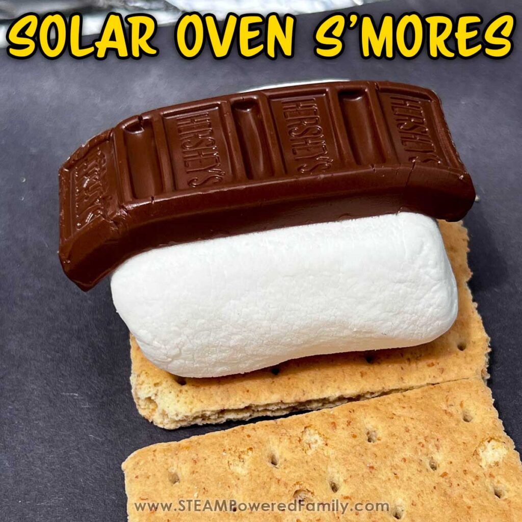 S'mores cooking in solar oven
