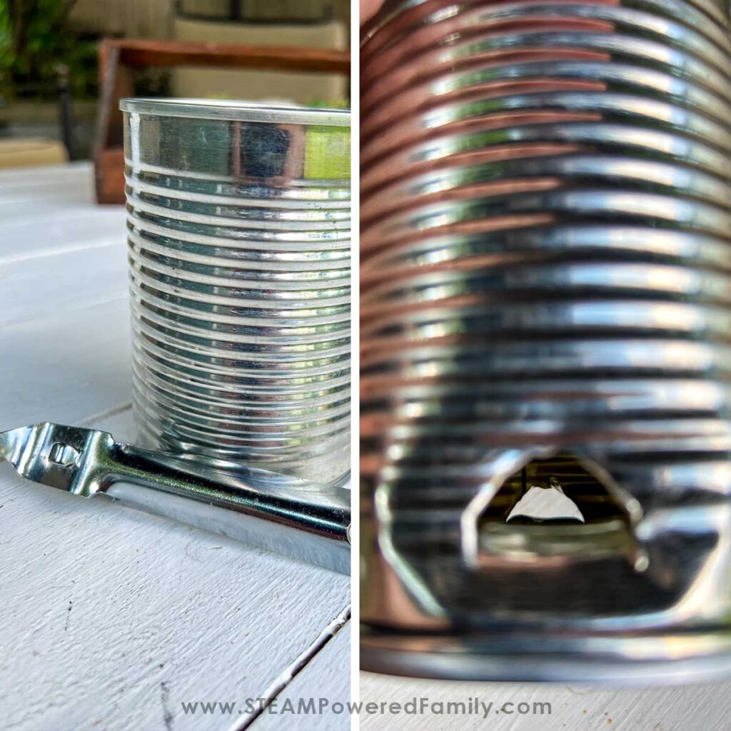 How to make a tin can bird feeder