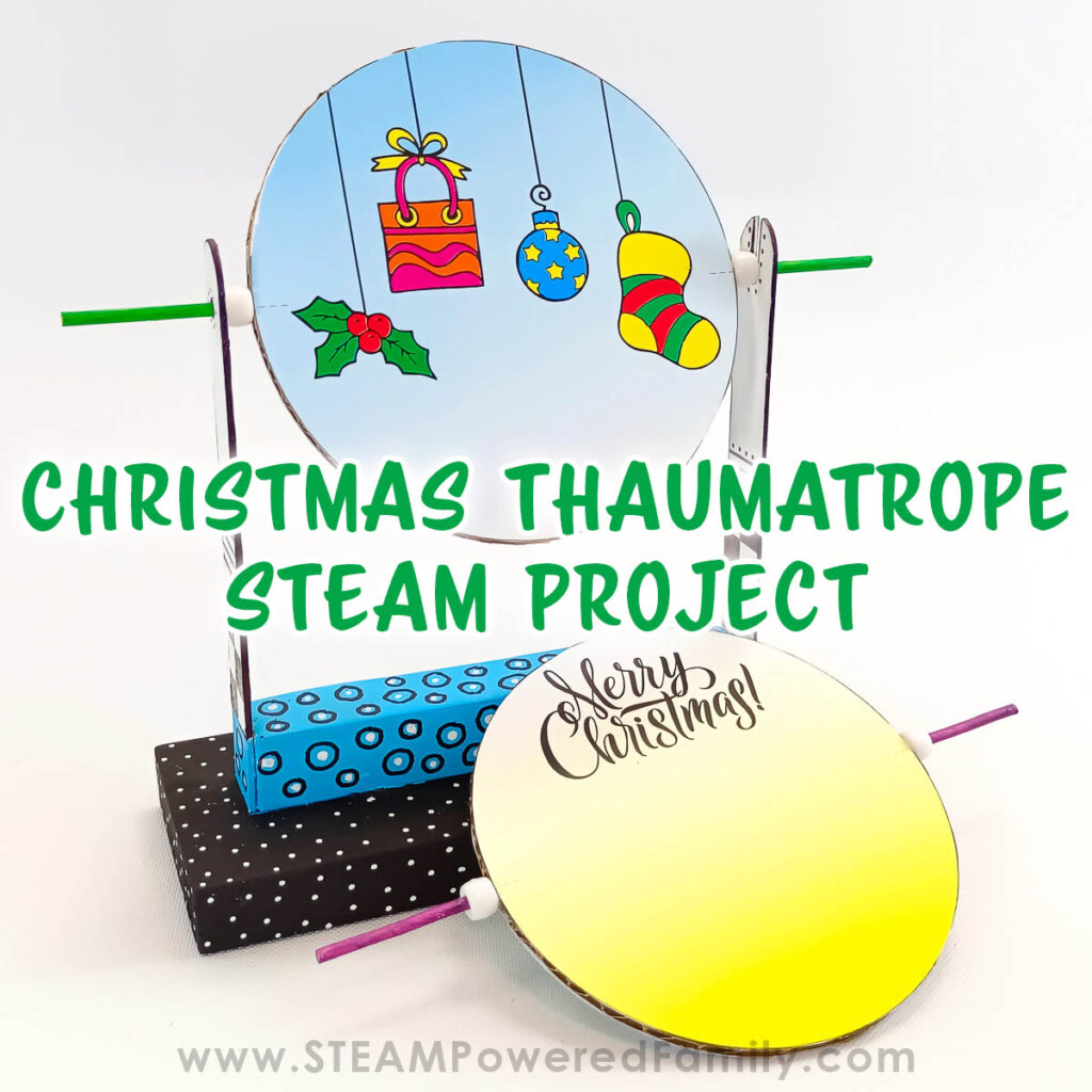 Christmas Thaumatrope STEAM Project with Stand