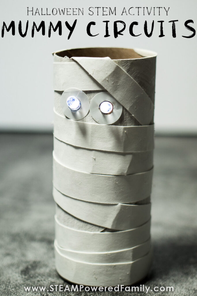 Halloween Mummy Craft with Circuit Eyes that Glow