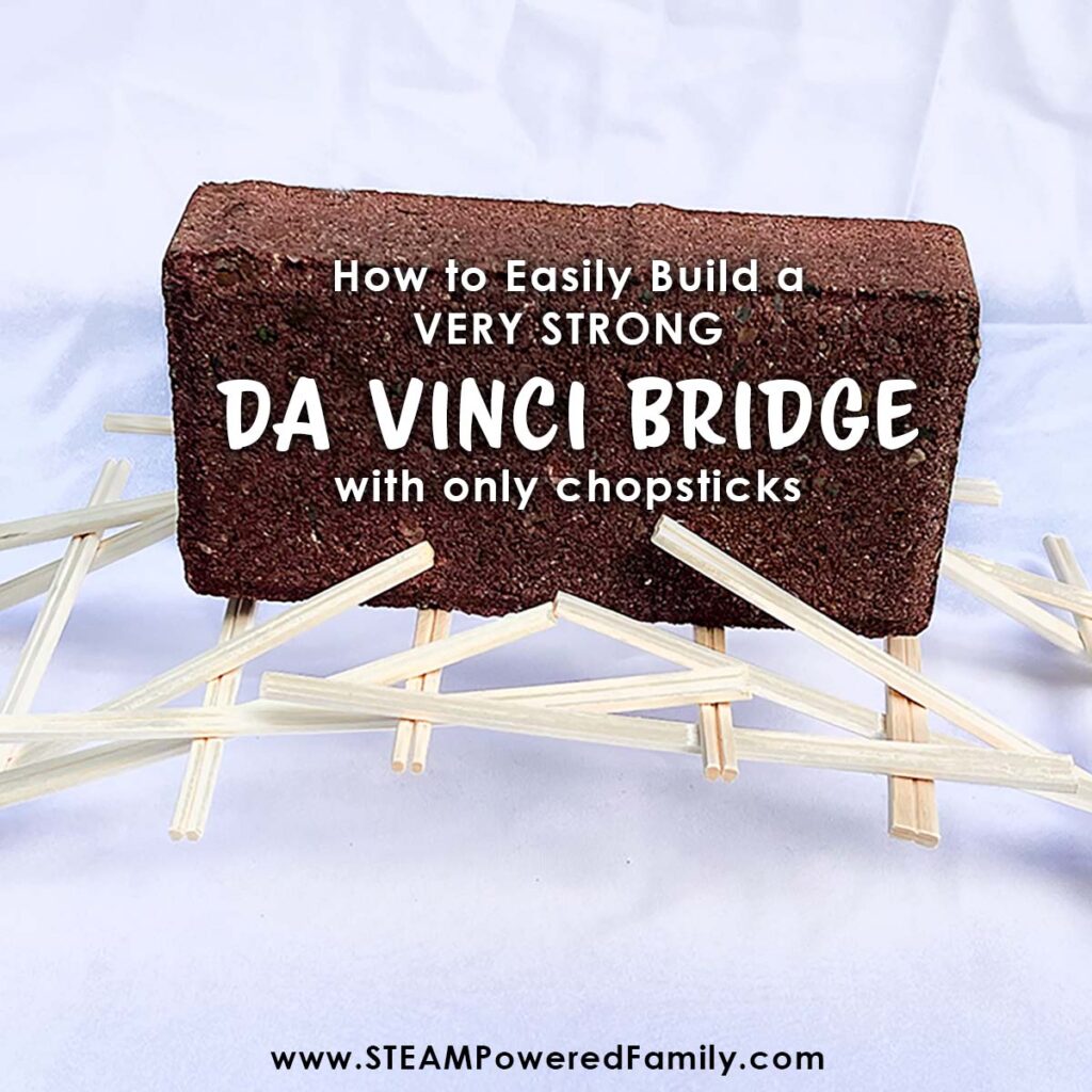 Build a strong da Vinci Bridge with chopsticks