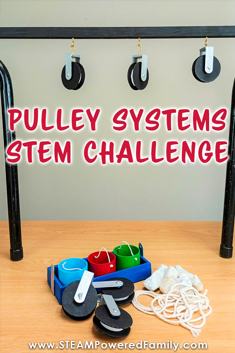 Explore physics and engineering with this Pulley System STEM Challenge and Printable. Using simple tools and materials, students build various types of pulley systems. Dive into some real life STEM as we explore the amazing simple machine: the pulley system. Learn about the different types of pulley systems. Then build various pulley simple machines. A pulley printable workbook is also available to supplement student work. Visit STEAMPoweredFamily.com for all the details.  via @steampoweredfam