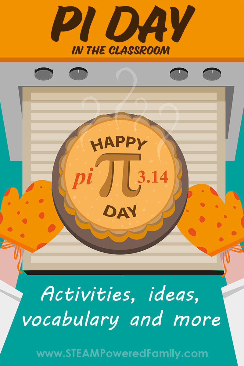 Celebrate Pi Day on March 14 with this lesson on Pi and easy activity ideas for the classroom to celebrate our favourite irrational number. Explore our handy lesson and vocabulary for Pi, then discover fun and easy no-prep ways to explore Pi for Pi Day on March 14. Let's explore the world of Pi and Math with a lesson and some easy, no prep, Pi Activities. Visit STEAMPoweredFamily.com/pi-day for all the details. via @steampoweredfam