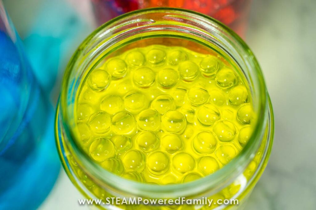 yellow water beads