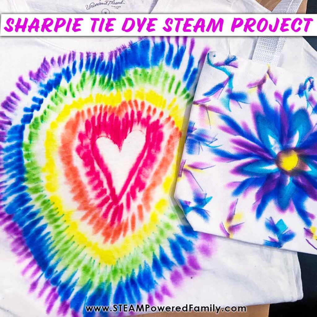 Sharpie Tie Dye STEAM Project bag and shirt