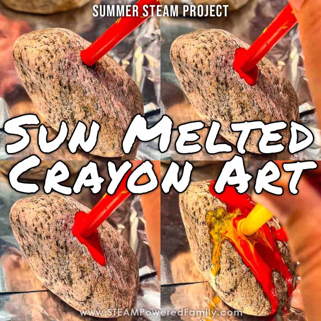Sun Melted Crayon Art Simple STEAM Project for the Summer