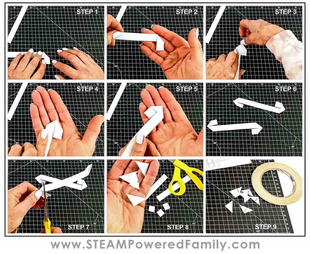 step by step visual of folding corner holders
