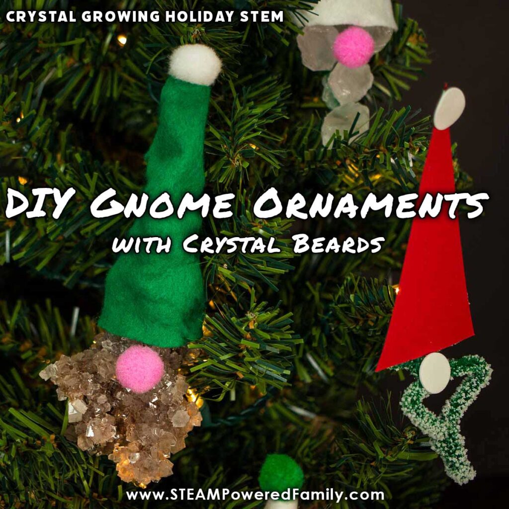 DIY Gnome Ornaments with crystal beards