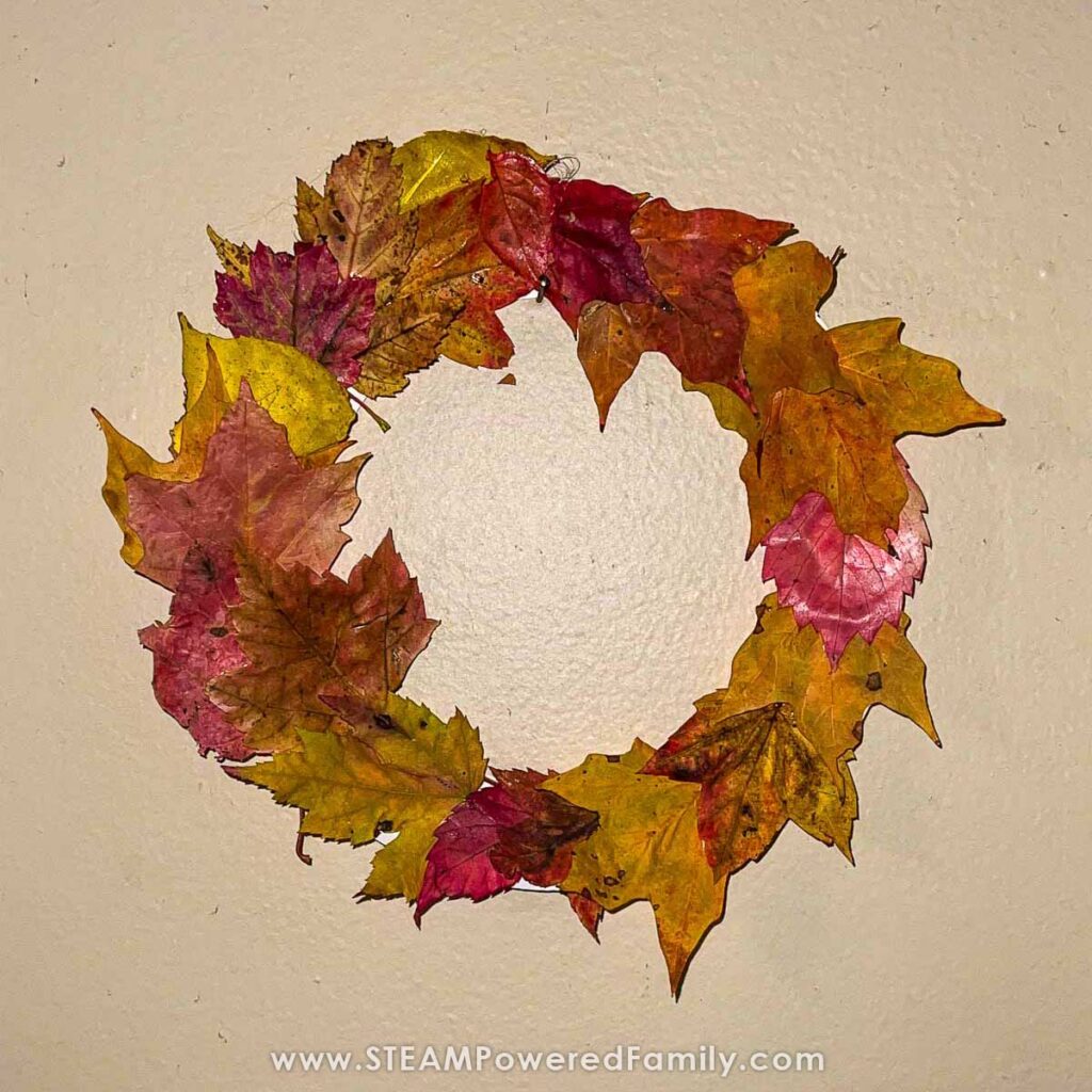 Simple leaf wreath for the classroom