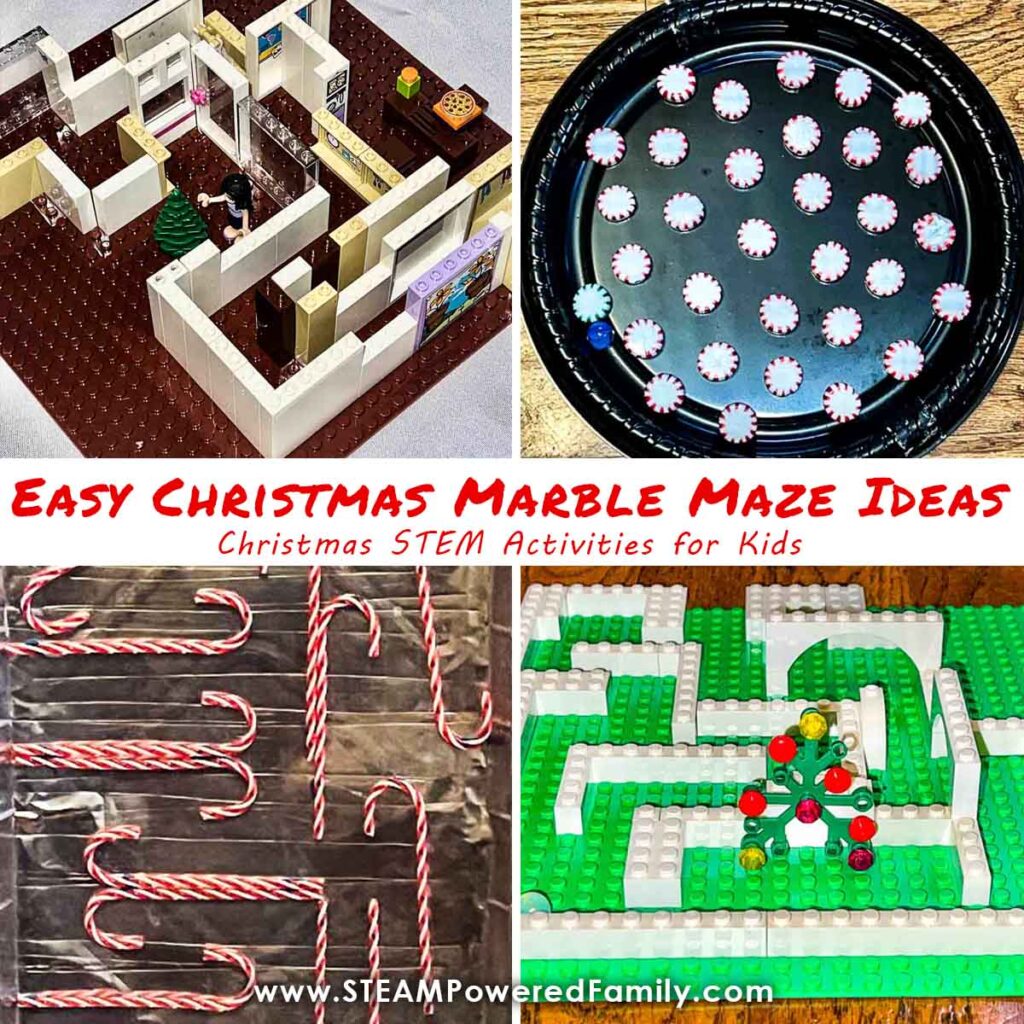 Christmas Marble Mazes for Kids to Make and Play