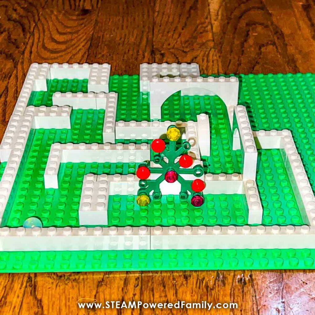 Christmas Marble Maze made with Lego
