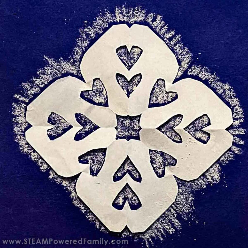 Reverse Snowflake Art in Process