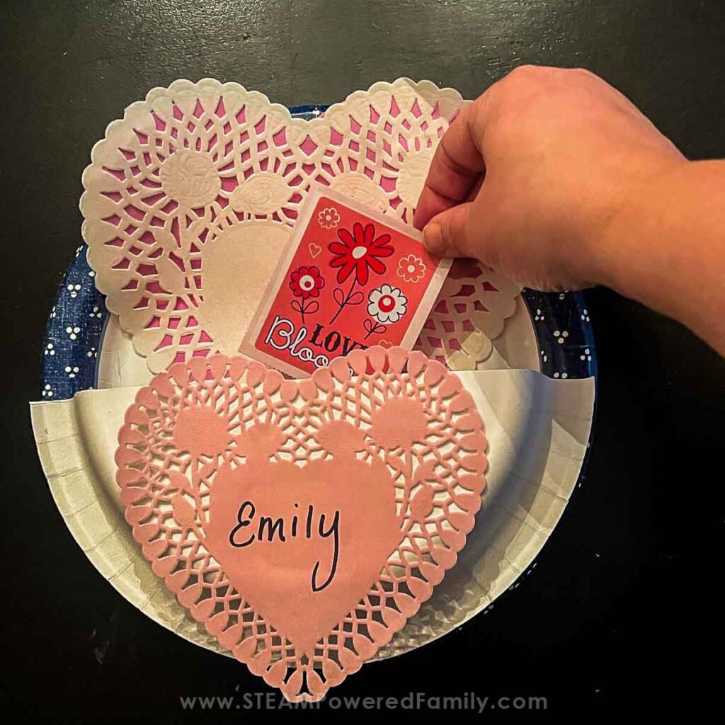 Valentine's Day Mailbox Pocket Style made from paper plates