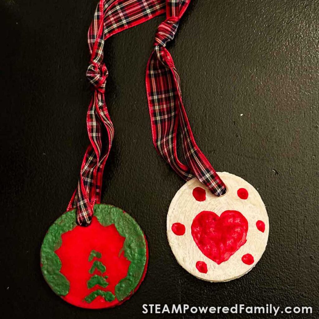 kid-made polymer science holiday ornament project