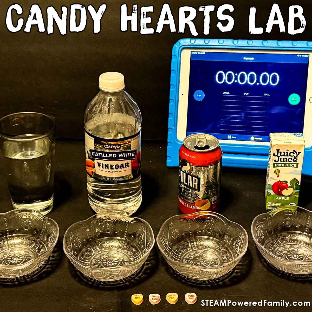 Candy Hearts Lab Valentine's Day STEM Experiment with Data and Graphing