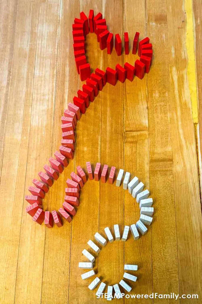 Valentine's Day Heart Dominos Chain Reaction