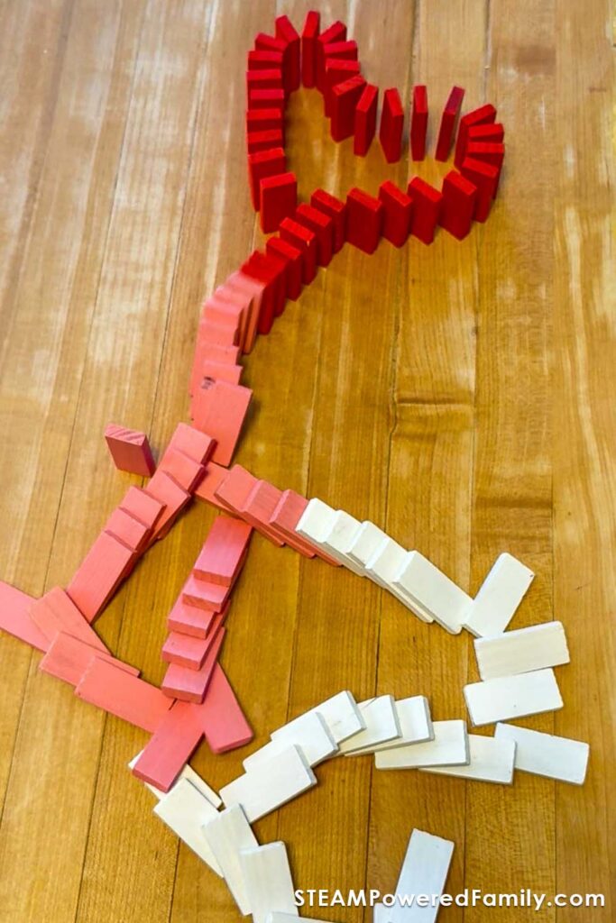 Valentine's Day Heart Dominos Chain Reaction