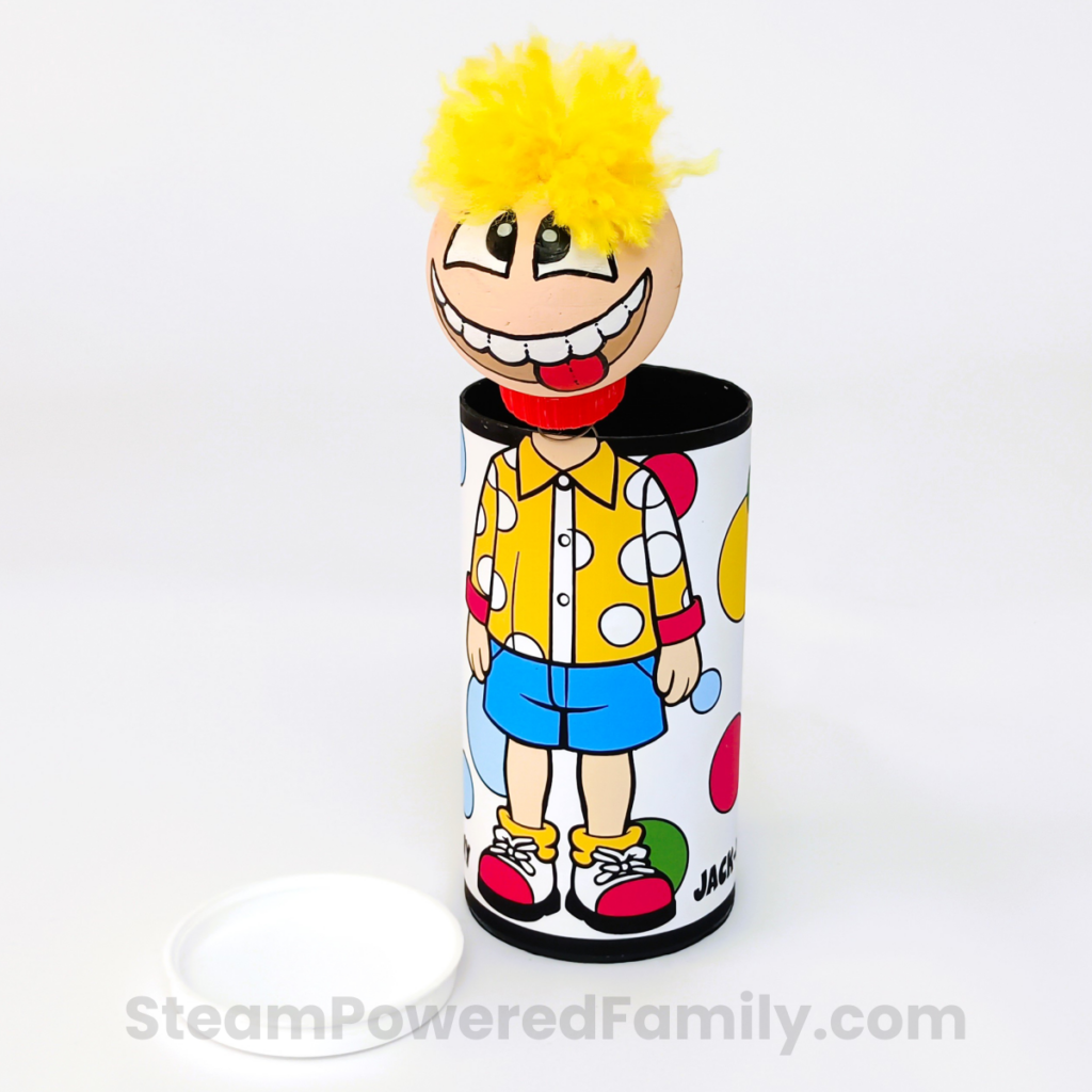 Completed version of the DIY Jack-in-the-box